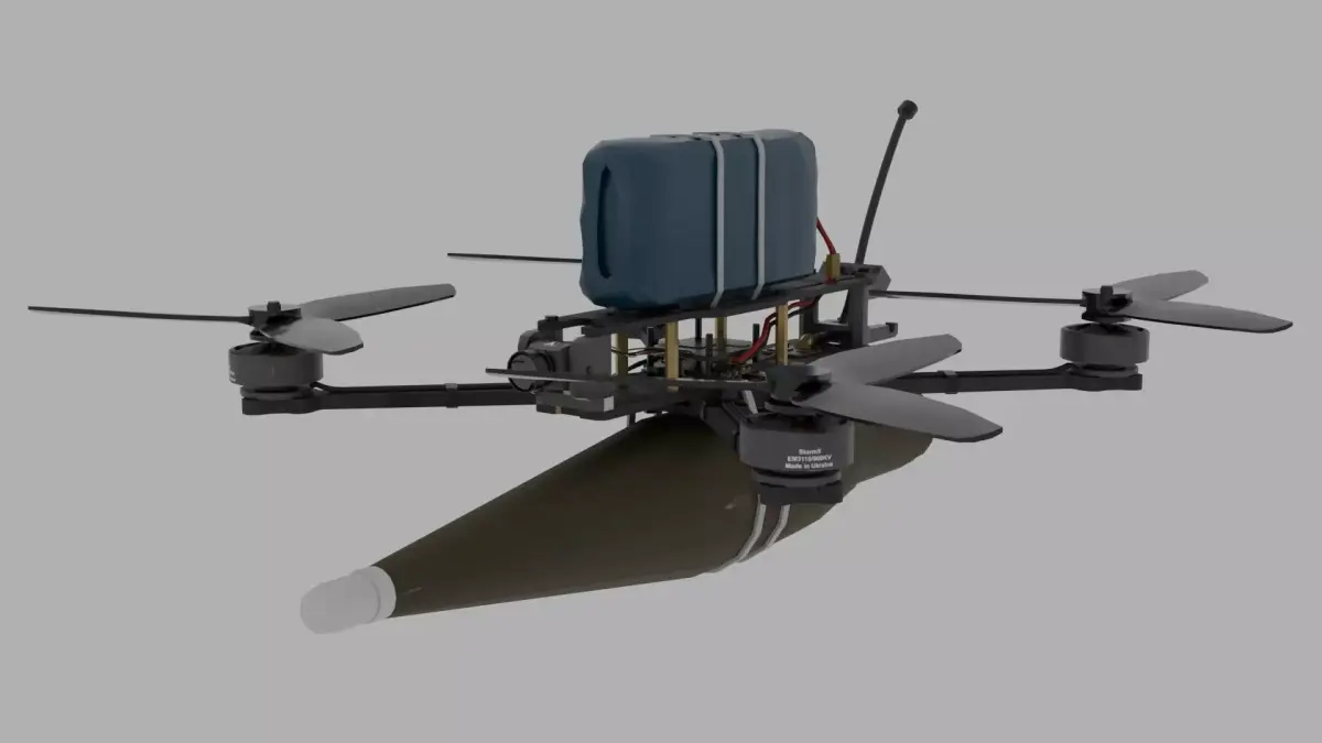 FPV kamikaze drone Low-poly 3D model