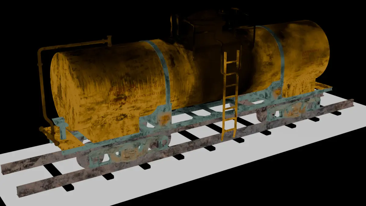 Industrial Rail Tanker Wagon Low-poly 3D model