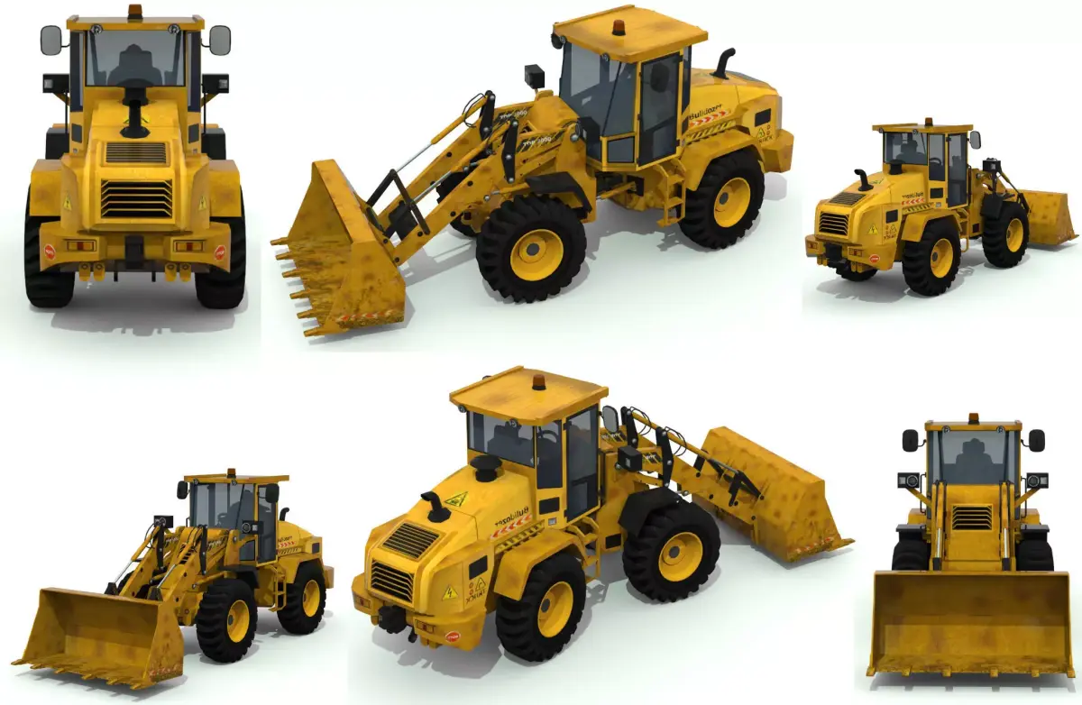 bulldozer truck Low-poly 3D model