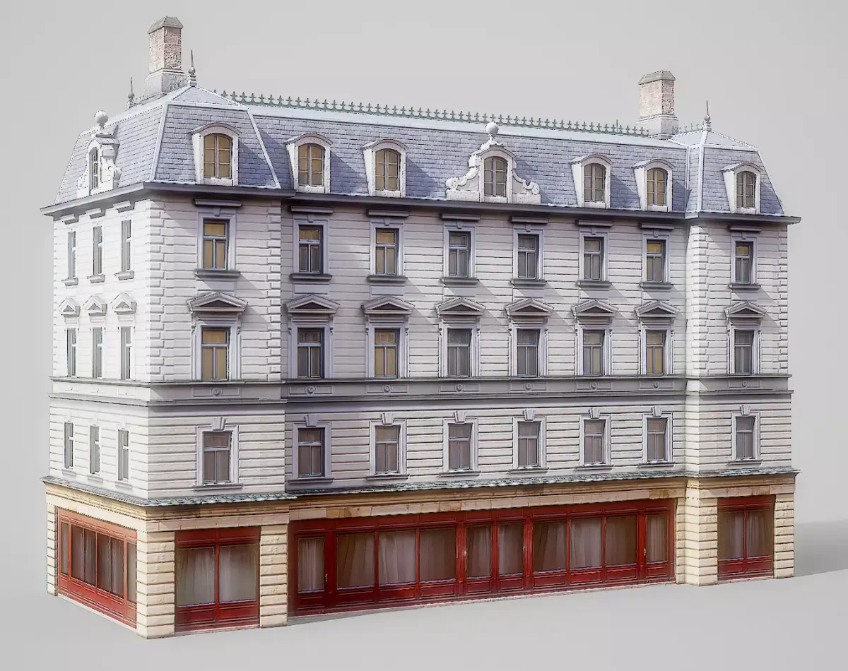 European building 03 Low-poly 3D model