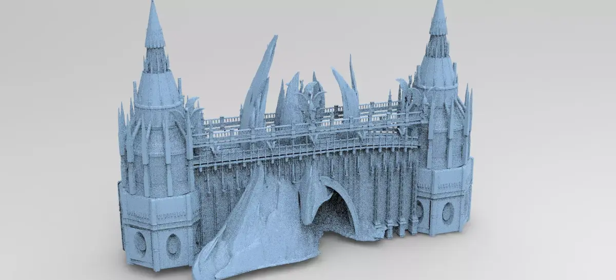 Crystal Snake mountain City Bridge rocks  3D model