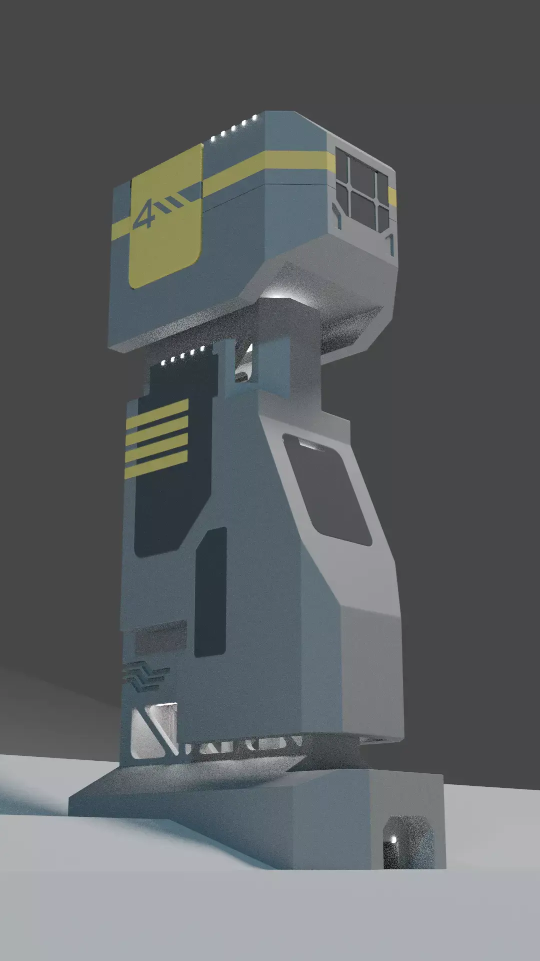 Futuristic post Unit 4 3D model