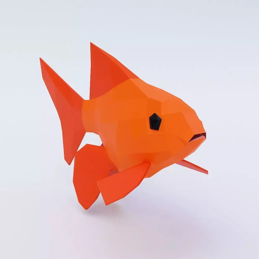 Gold fish low poly 3d model  Low-poly 3D model