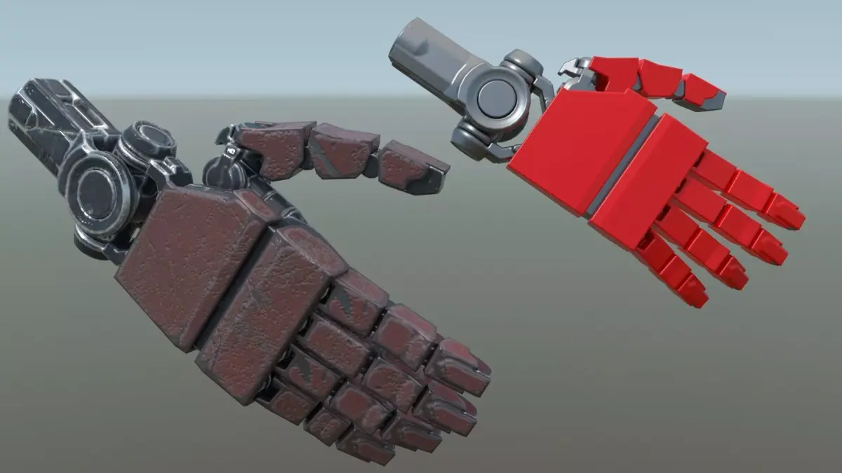 Fully rigged animated low poly frobot hand Low-poly 3D model