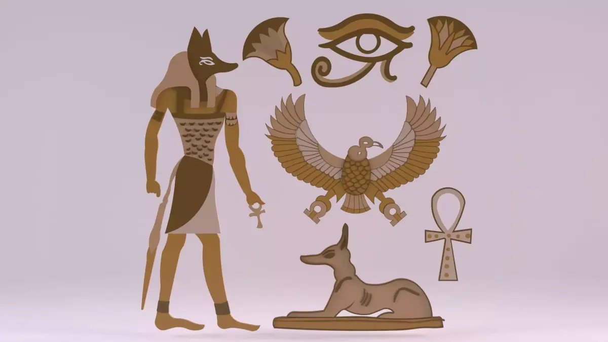 Egyptian Symbols - 040 Low-poly 3D model