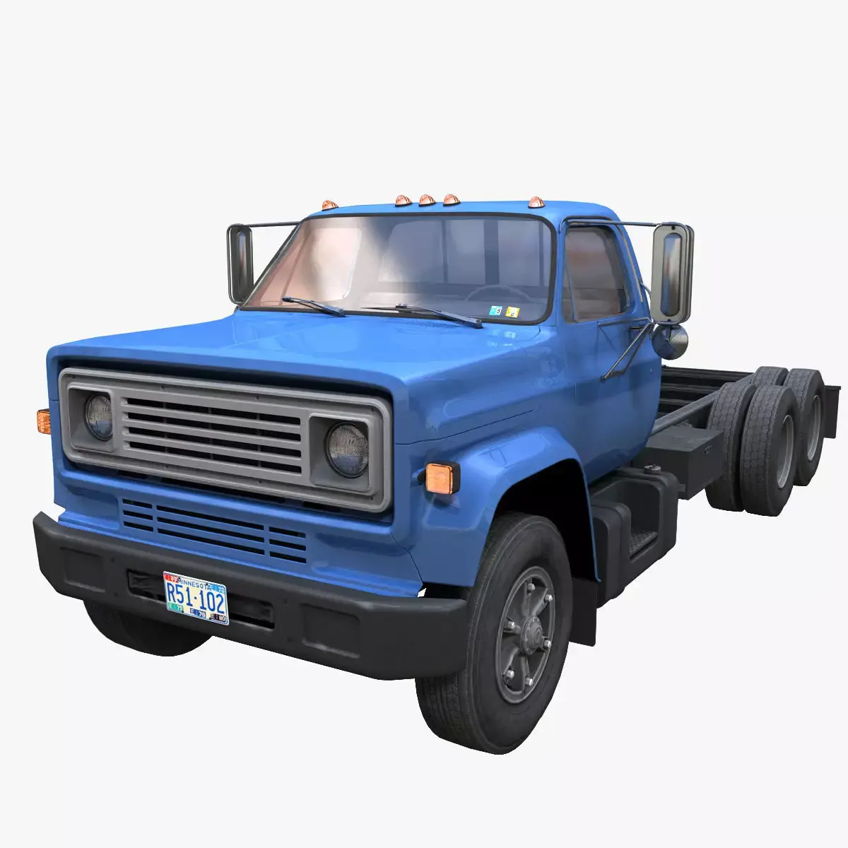 80s industrial frame truck Low-poly 3D model