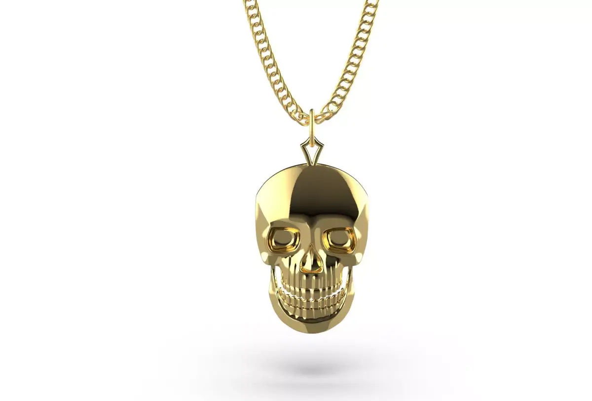 Skull pendant Halloween with moving part 3D print model