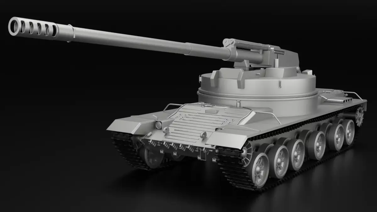 Object 327 Puck self-propelled artillery high-poly rigged 3D model