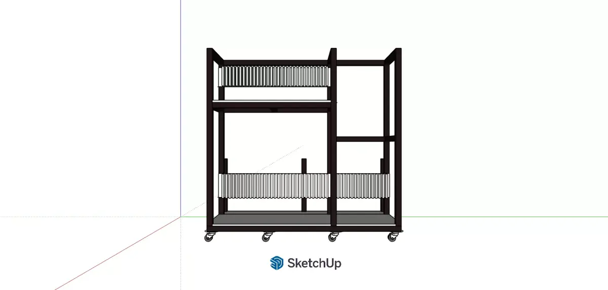 Professional Mobile Sheet Goods and Lumber Rack 3D model