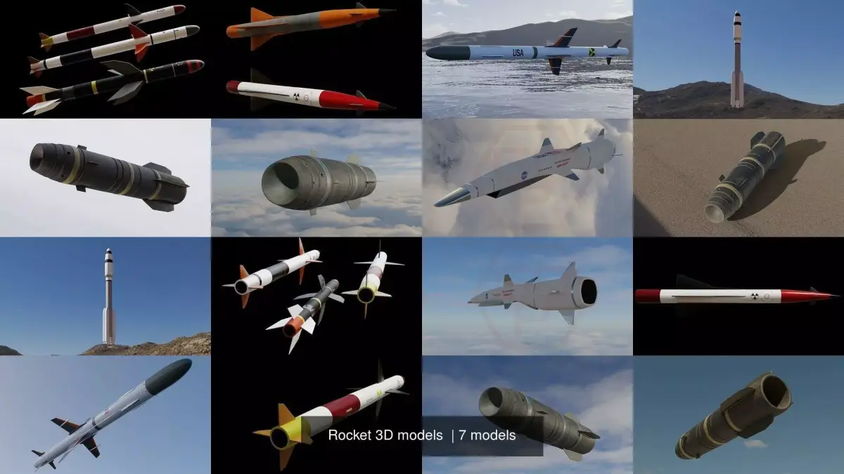 Rocket 3D models  3D Model Pack purchase