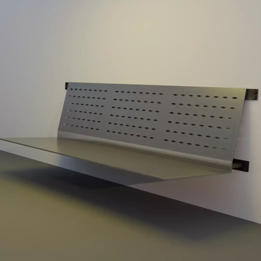 Corridor Chair - Realistic Metal Design with Rust and Wear 3D model