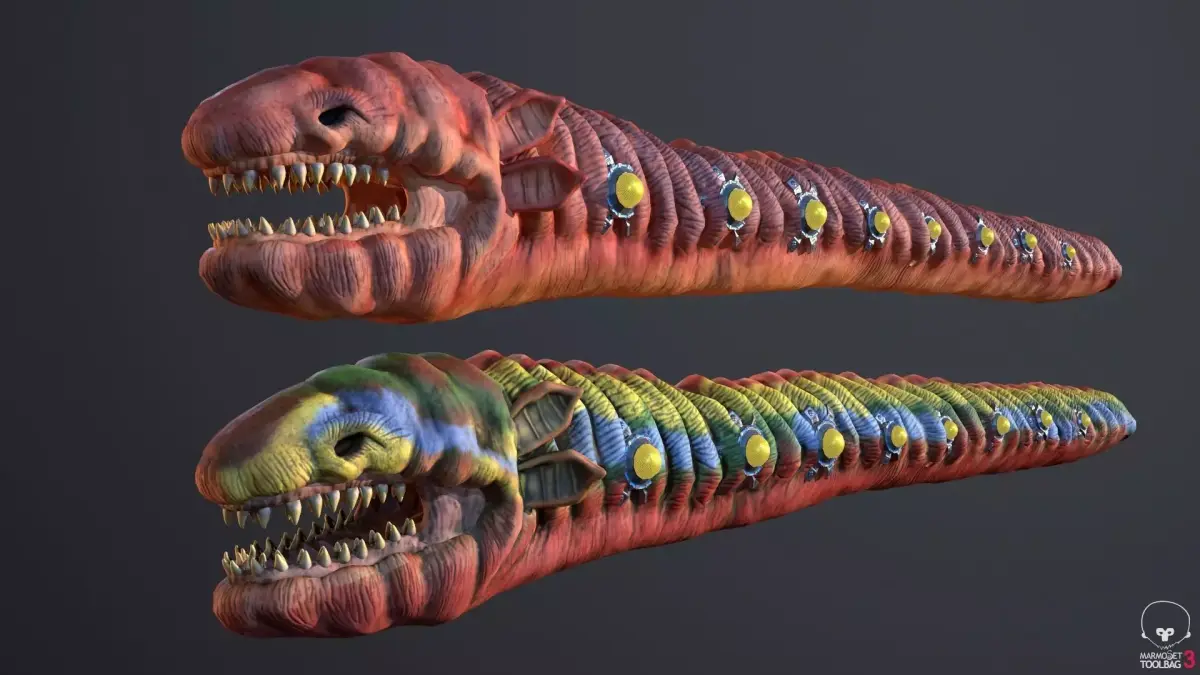 Sharkworm From Outer Space Low-poly 3D model