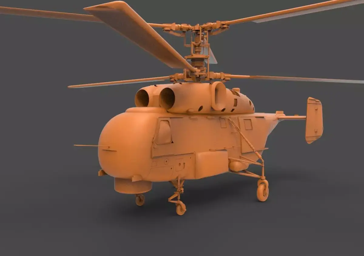 Ka-27 orange helicopter 3D print model