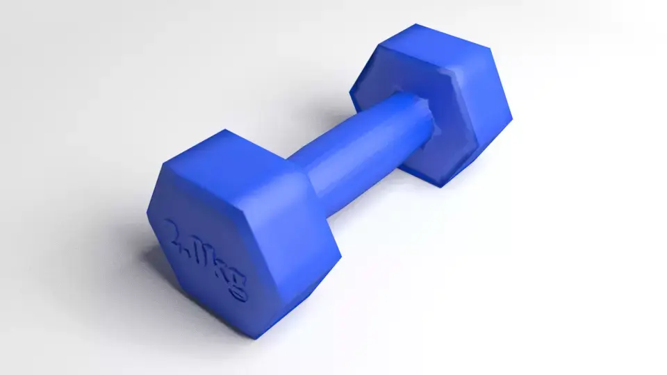 Fixed-weight dumbbell 2 kg 3D model