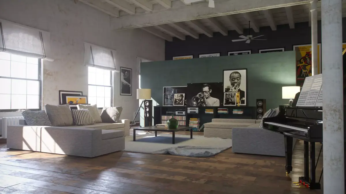 Jazzy Loft Octane Render 3D model