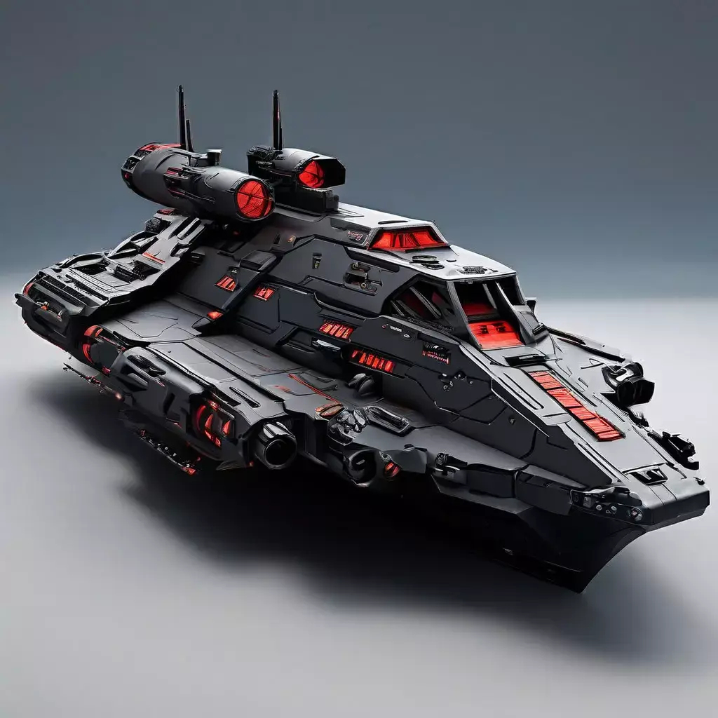 SciFi Combat Hovercraft Black Manta Low-poly 3D model