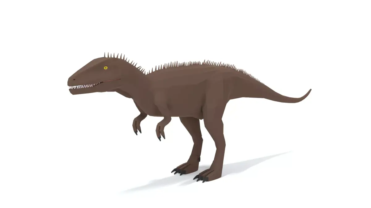 Low Poly Cartoon Carcharodontosaurus Dinosaur Low-poly 3D model