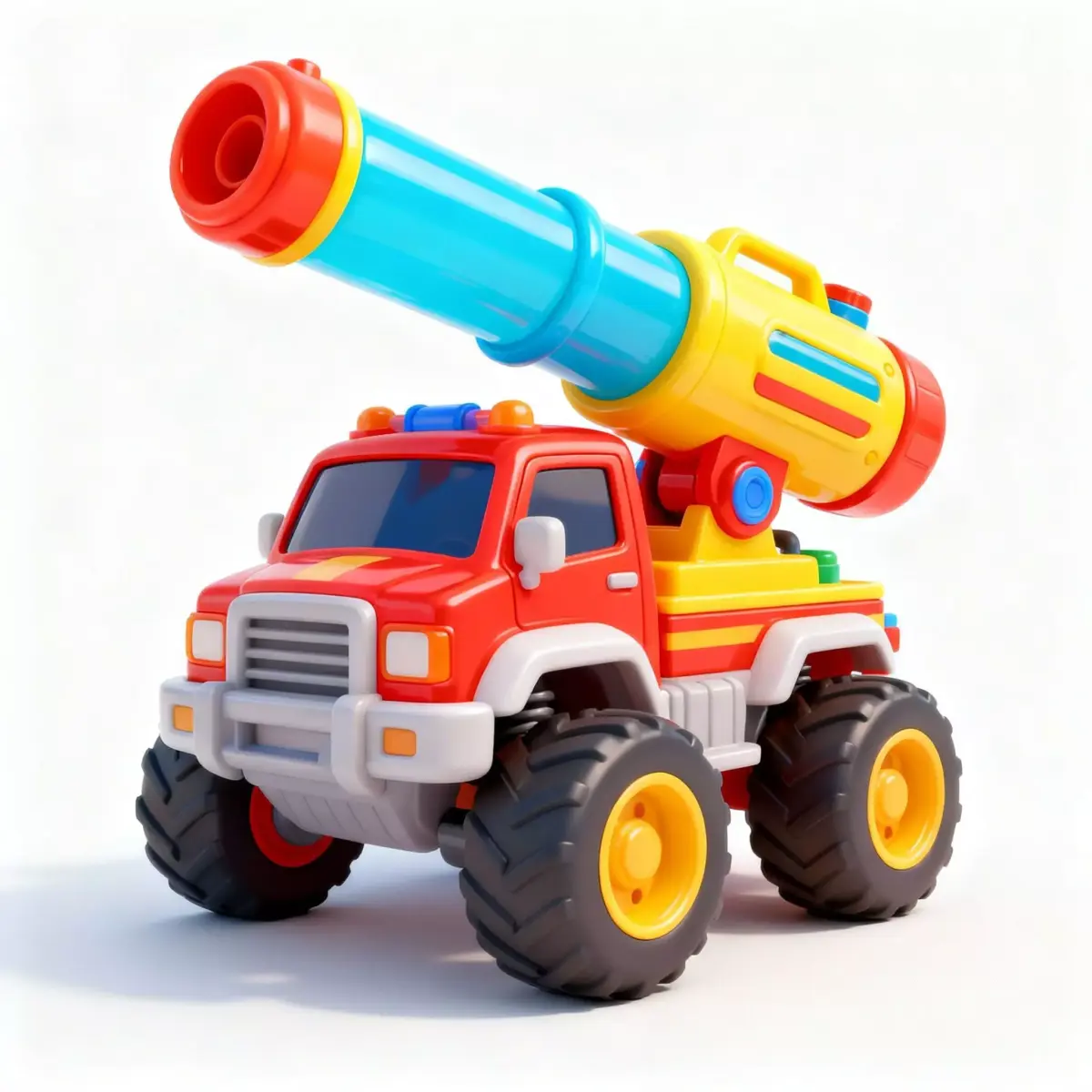 Stylized Fire Rescue Water Cannon Truck 3D Model Low-poly 3D model