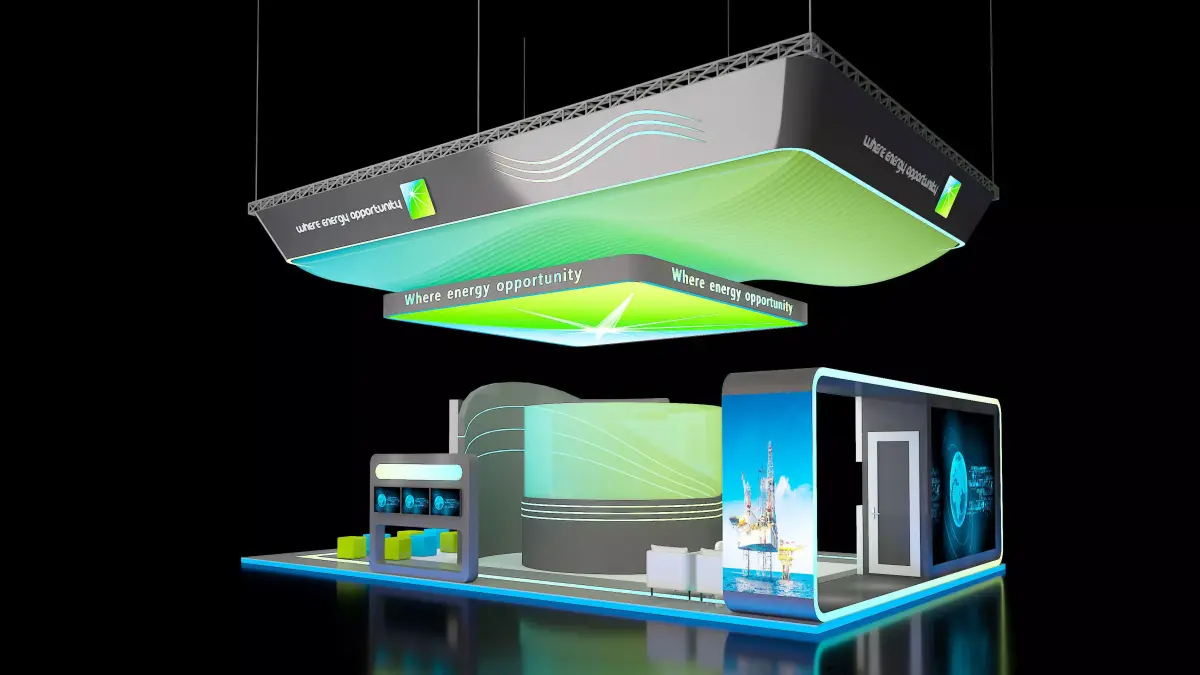 Open exhibition booth 3D model purchase