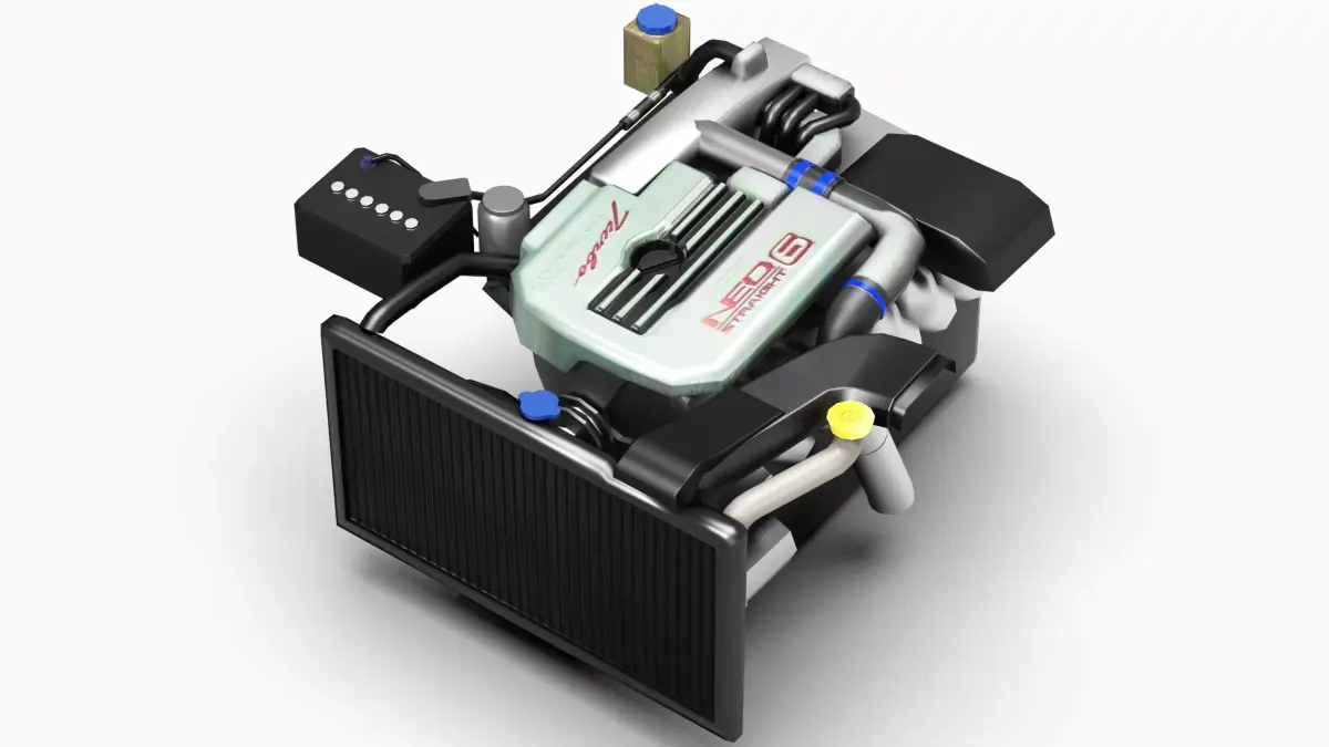RB25DET Neo Engine Low-poly 3D model