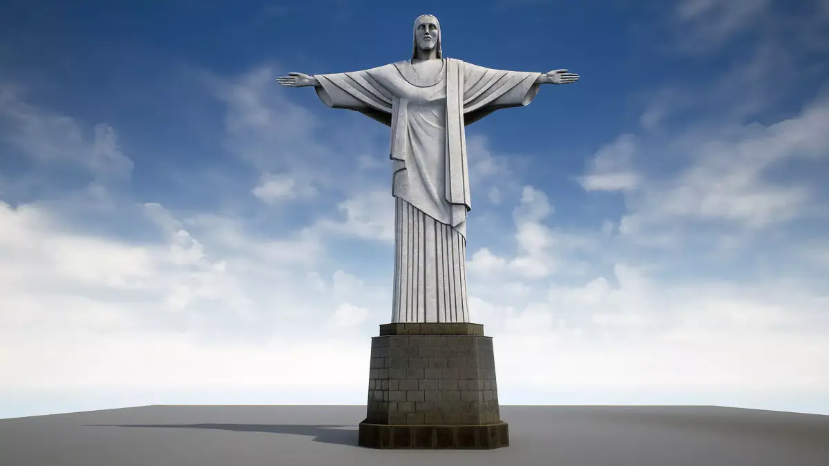Christ statue Low-poly 3D model purchase