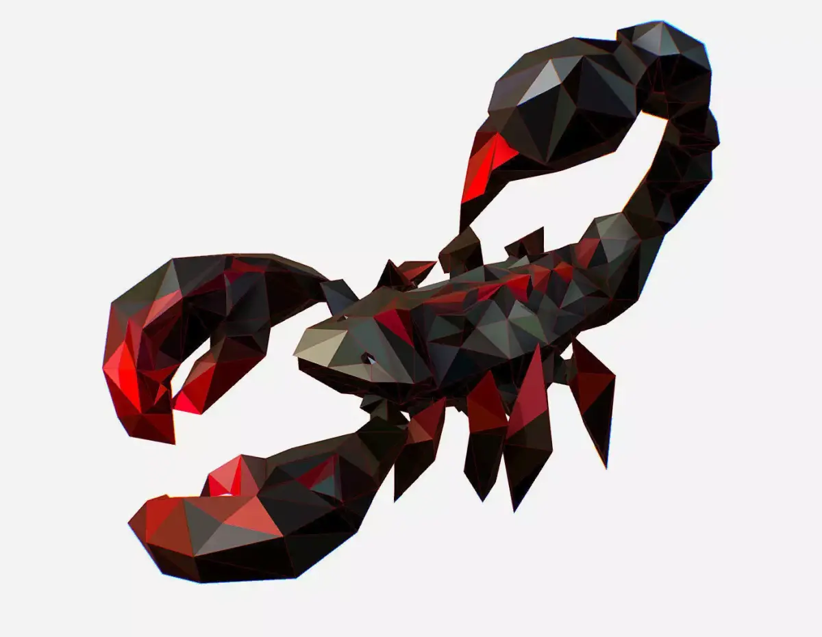 Scorpion - Black Scorpio Animated Low Poly Art  Low-poly 3D model