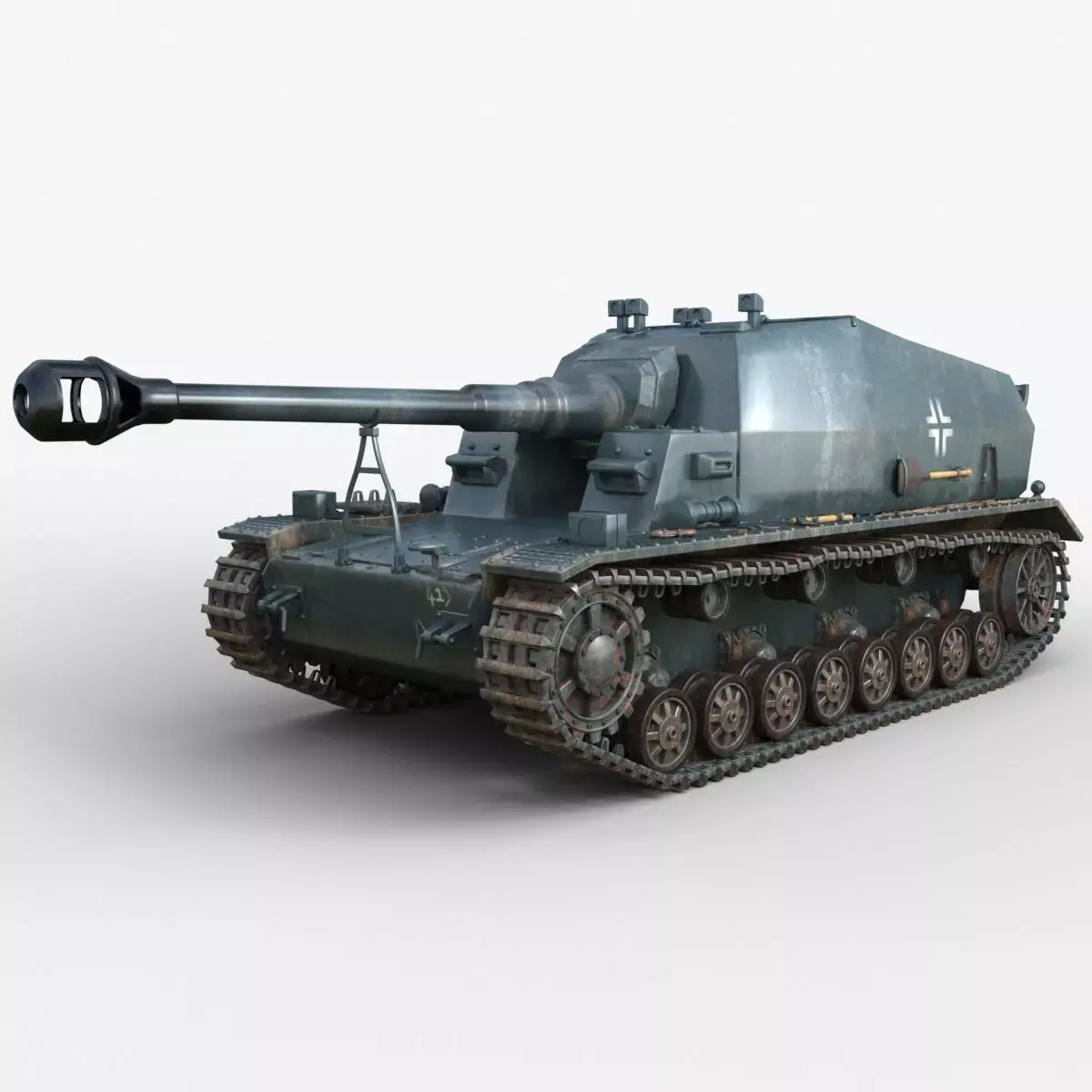 Tank 10 5 CM K18 Auf Panzer Iray piu 3D model