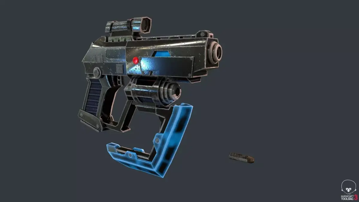 Sci-Fi Eagle Gun Low-poly 3D model