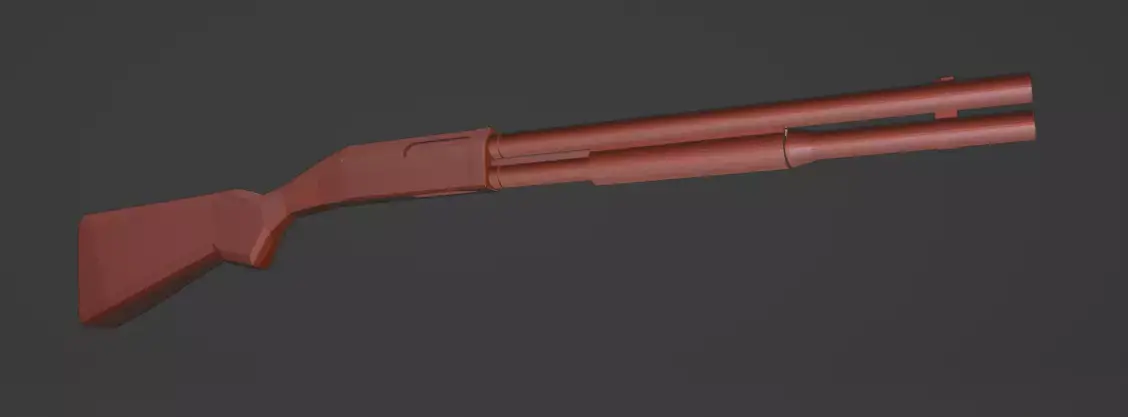 low poly shoutgun shotgun Free 3D model