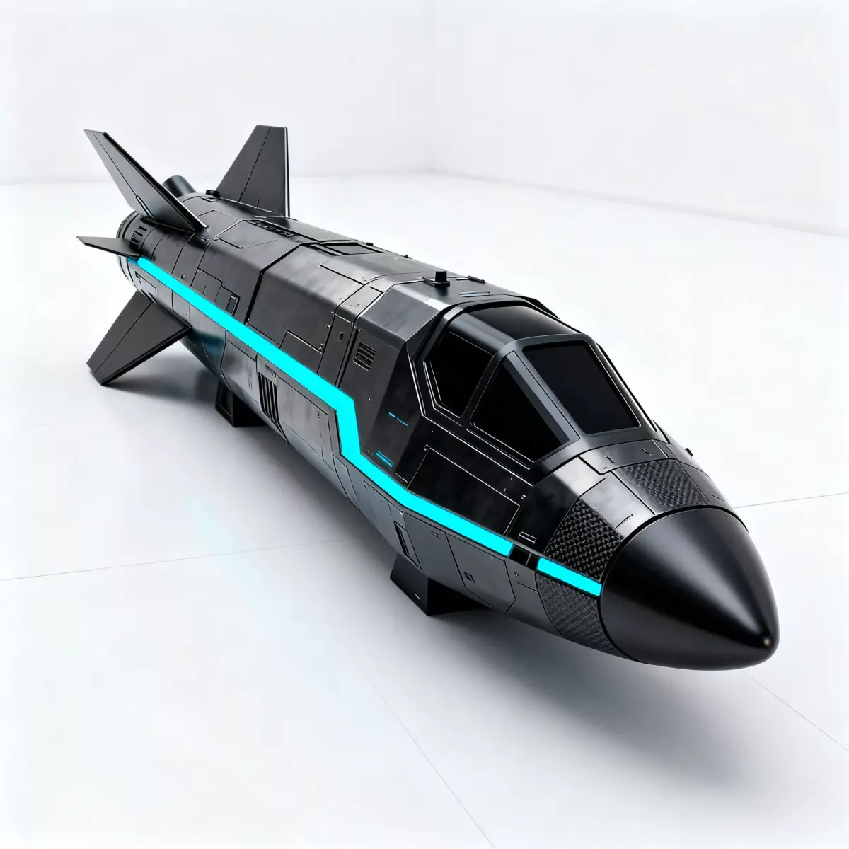 Realistic Sci-Fi Stealth Missile 3D Model Low-poly 3D model