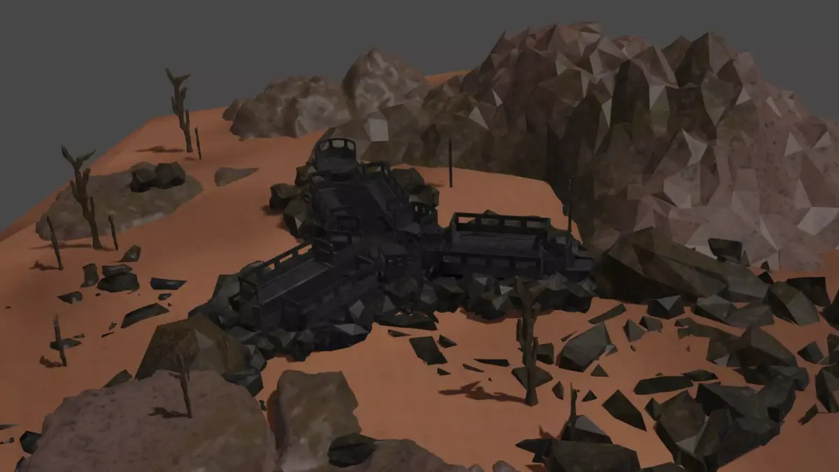 Tower defance map Low-poly 3D model