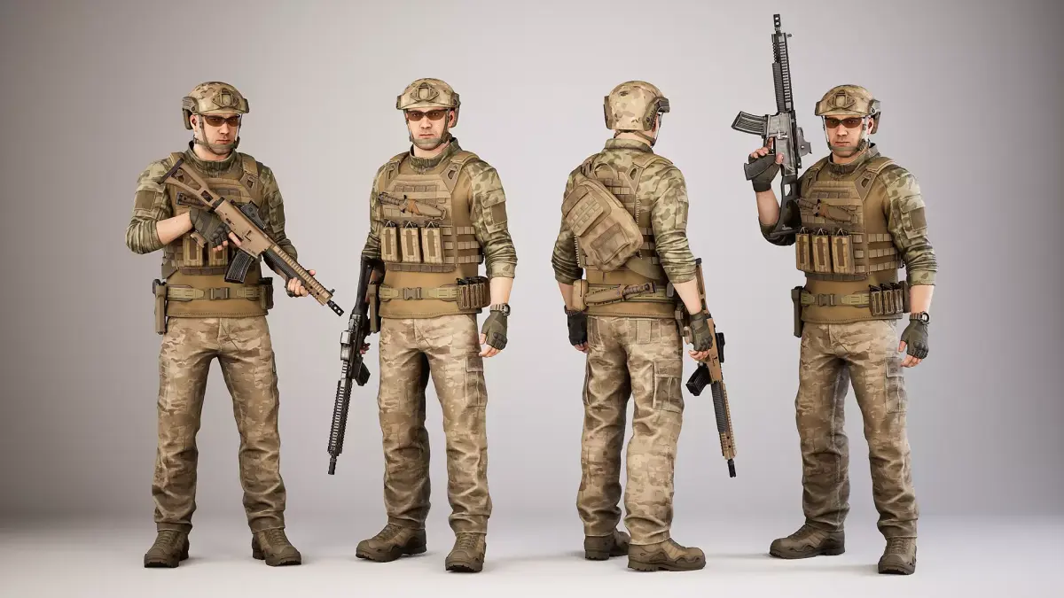 Casual Soldier 03 Low-poly 3D model