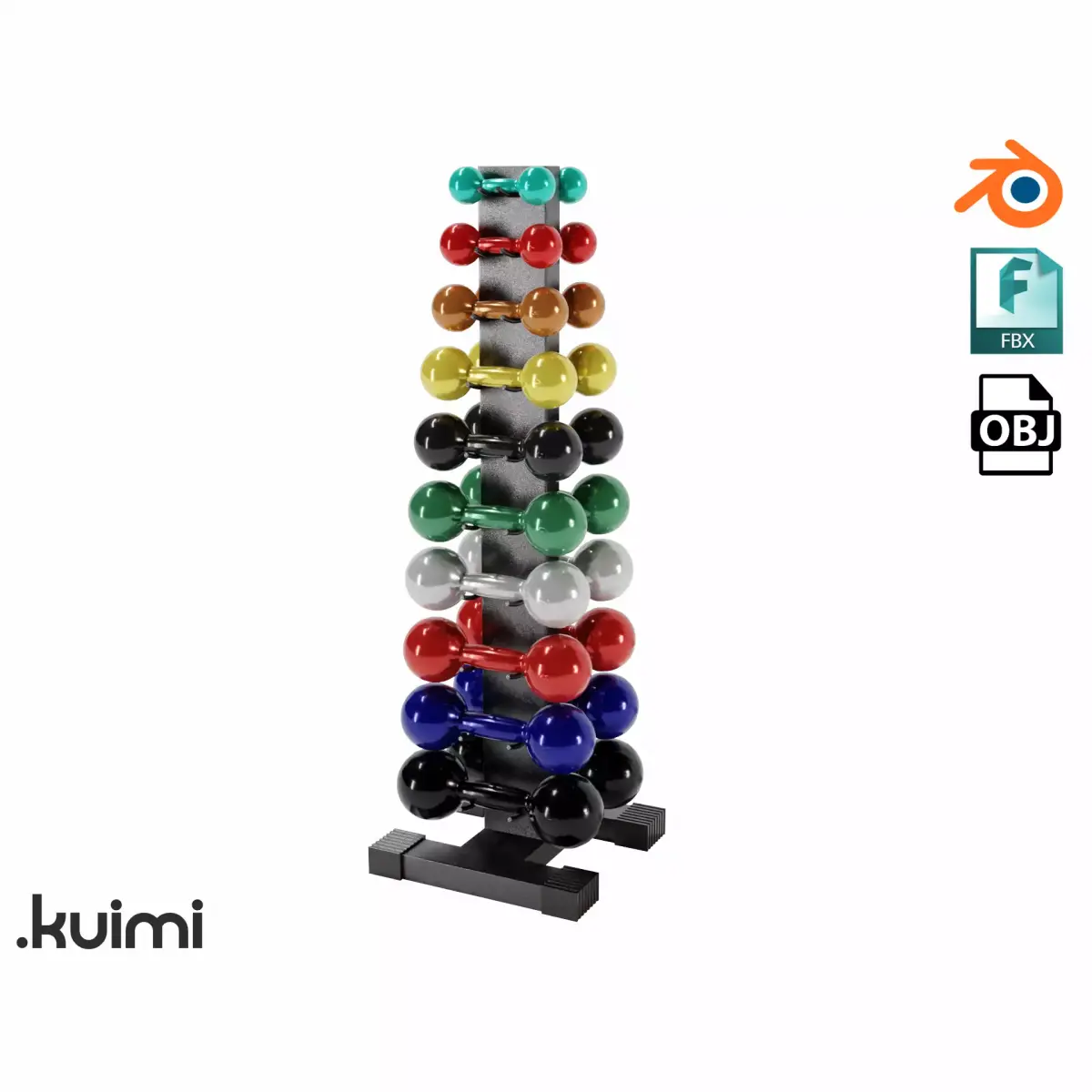 Gym Dumbell Set 001 3D model