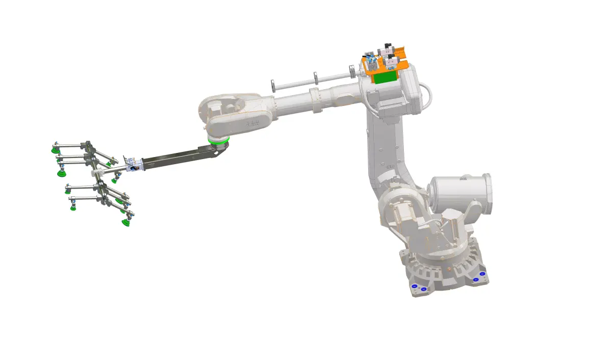 Sheet metal robot tooling for tandem press line 3D model