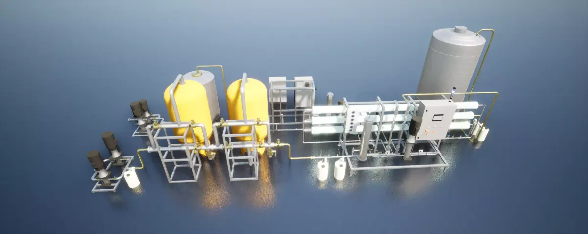 Reverse Osmosis RO System For Mineral Water Plant Low-poly 3D model