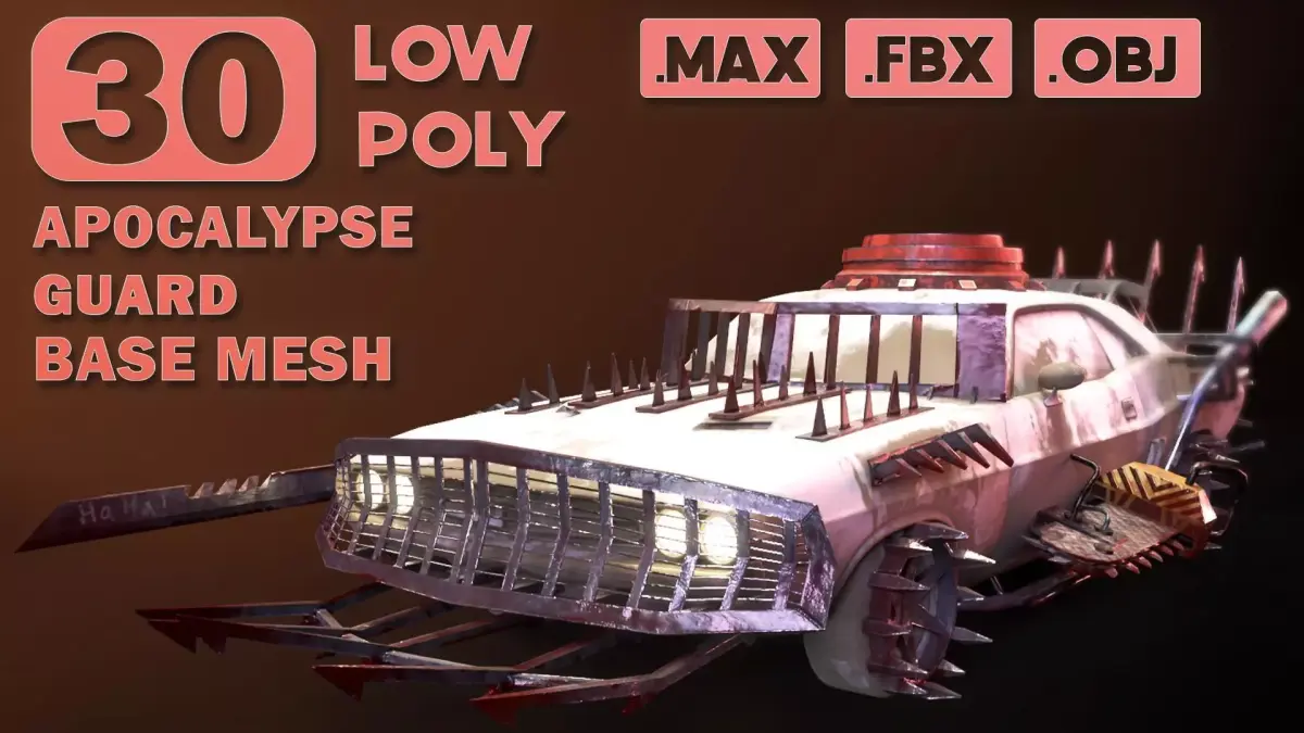 30 apocalypse guard base mesh Low-poly 3D model