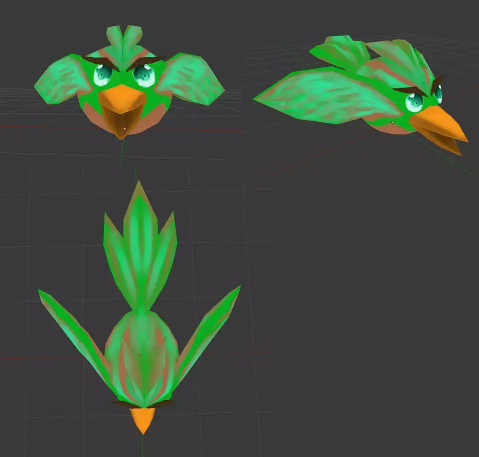 Dracon85 Anime Bird Low-poly 3D model