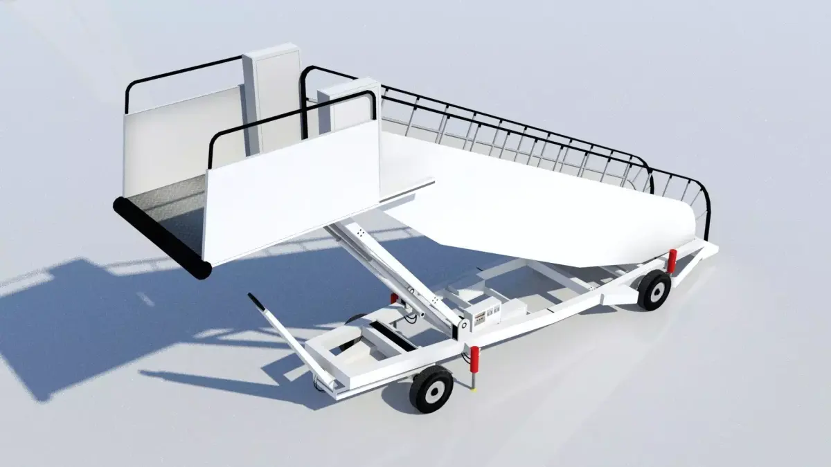 Towable Passenger Aircraft Stair Airport Low Poly  Low-poly 3D model