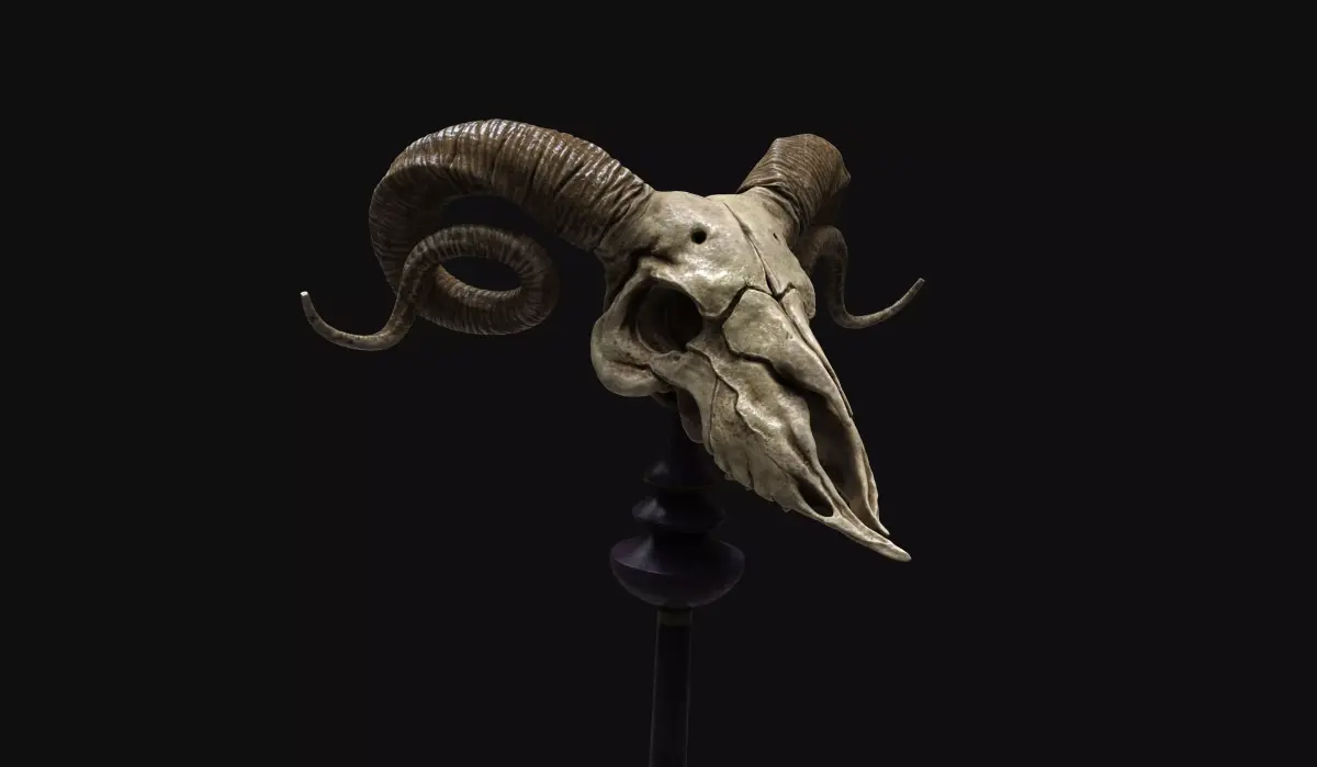 Ram Skull - Lowpoly and Highpoly Low-poly 3D model