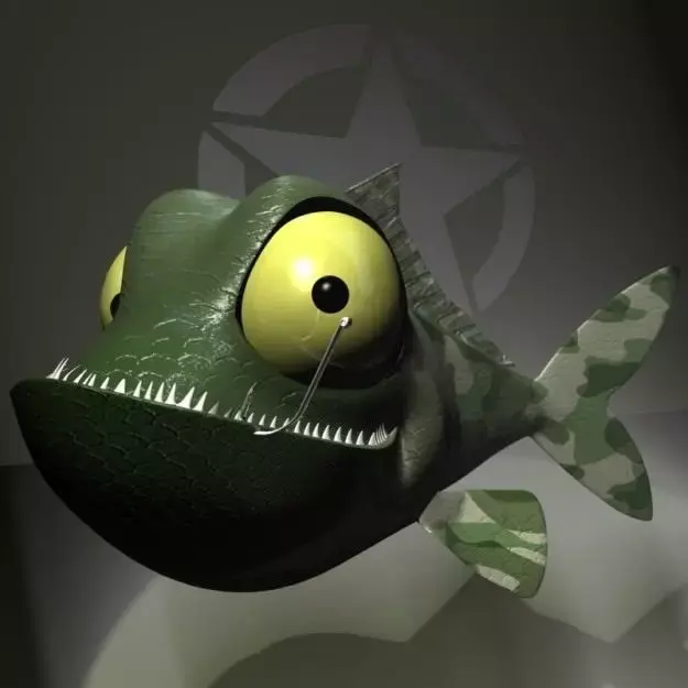Veteran Fish RIGGED Low-poly 3D model