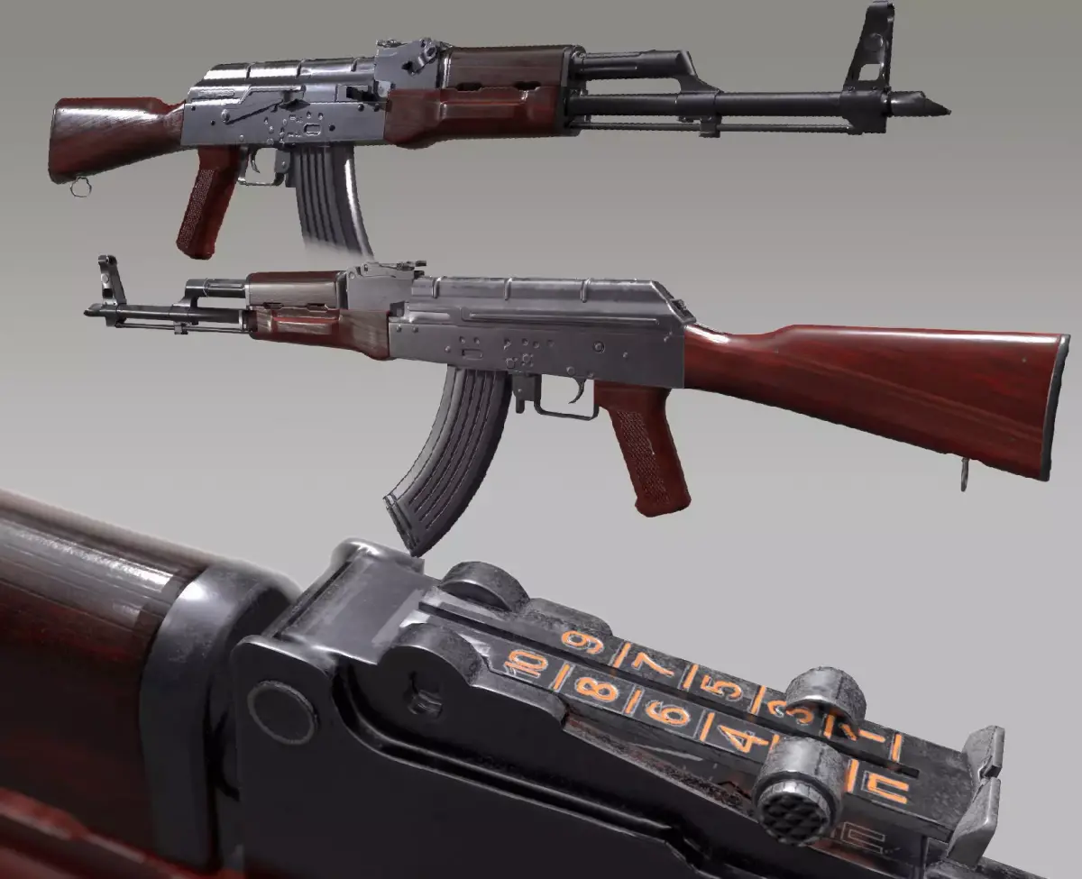 Ak 47 Low-poly 3D model 4