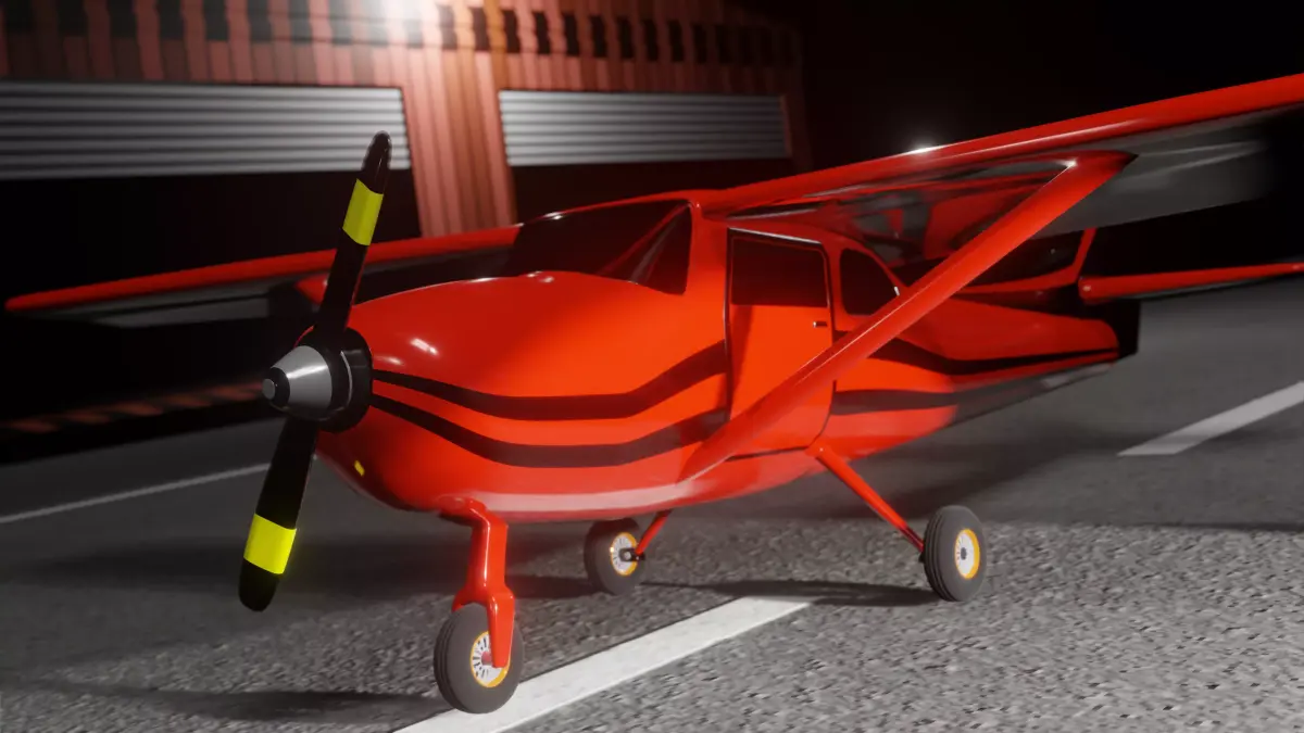 Cessna 185 Skywagon Old Style Plane Low Poly Low-poly 3D model