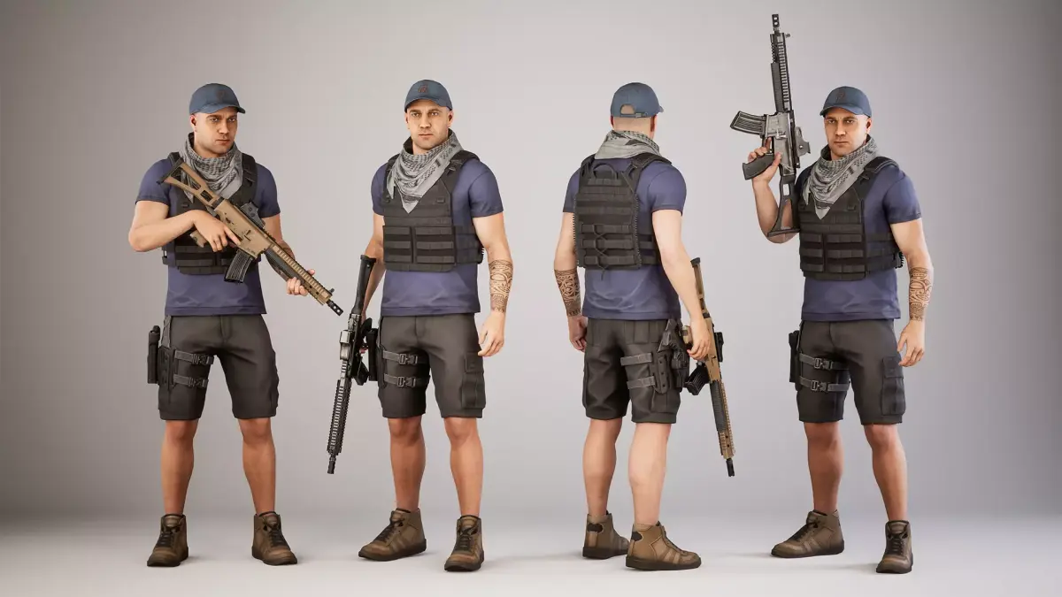 Casual Soldier 25 Low-poly 3D model