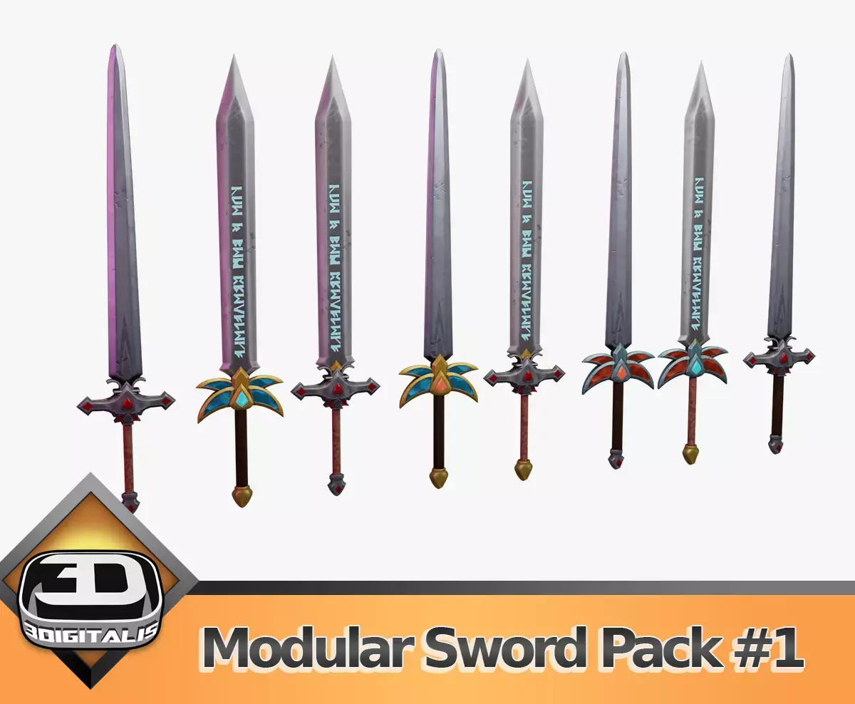Modular Sword Pack 1 Low-poly 3D model