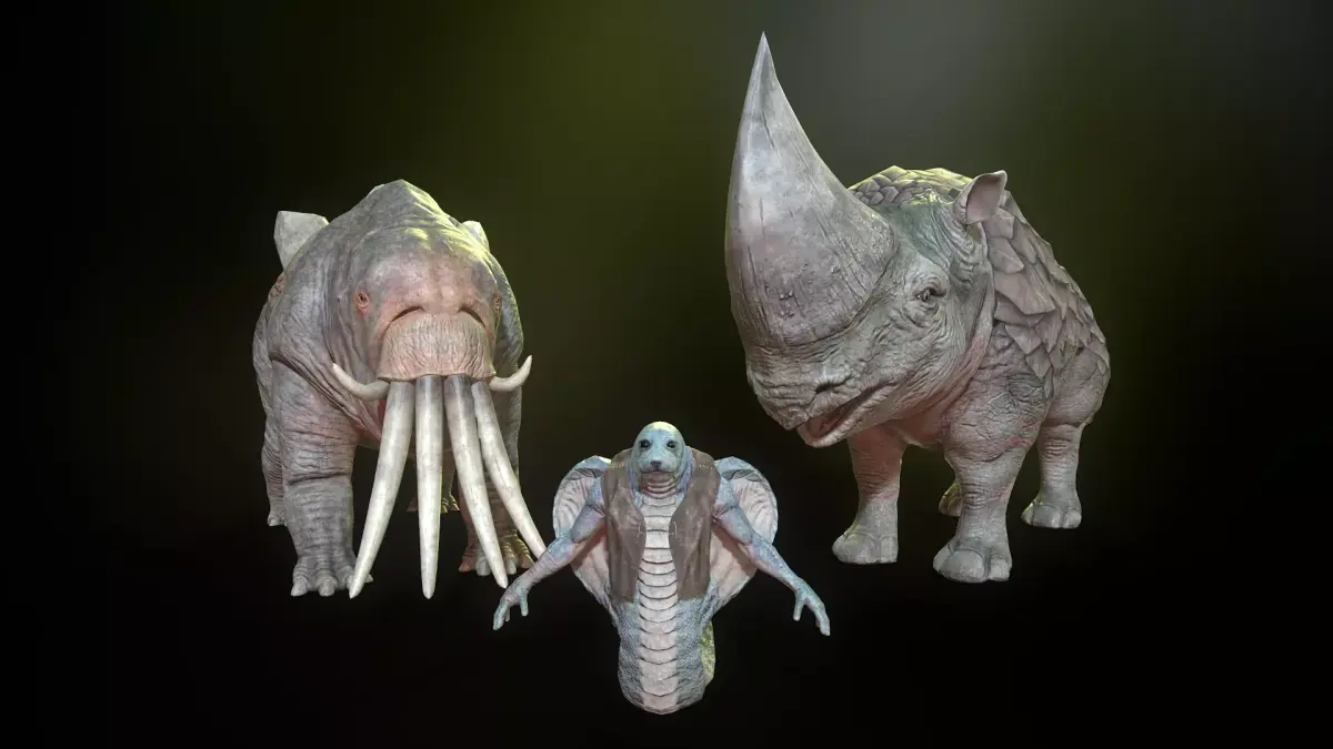 Alien Creatures Low-poly 3D model