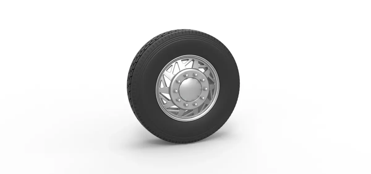 Front custom wheel of semi truck Version 14 Scale 1 to 25 3D print model