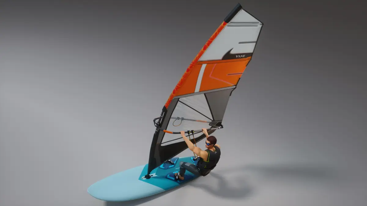 Male Windsurfer Animated HQ 3D model