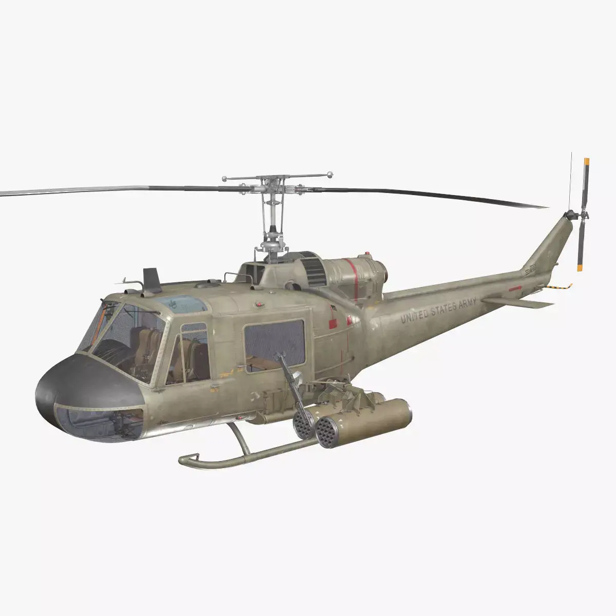 Bell UH-1C US Army Complex Animation Low-poly 3D model