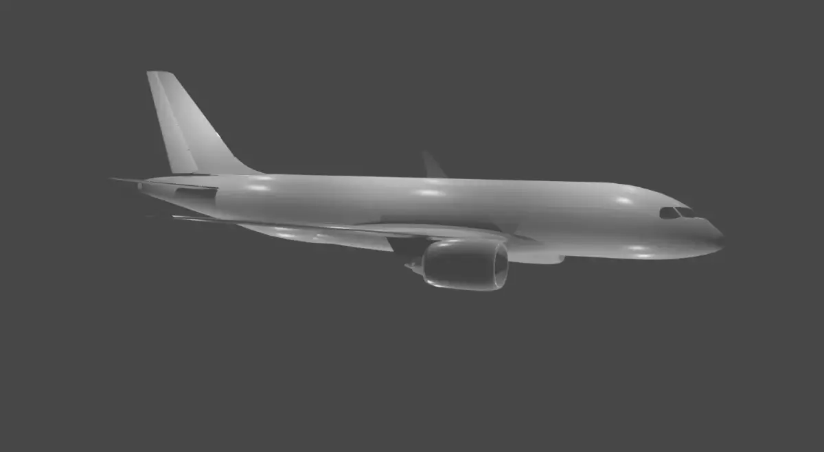 A220-100 airplane flying in sky Low-poly 3D model