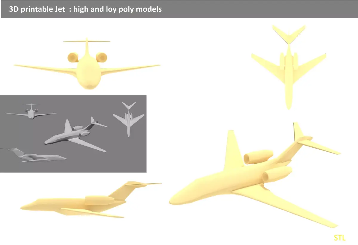 business jet 3D print model